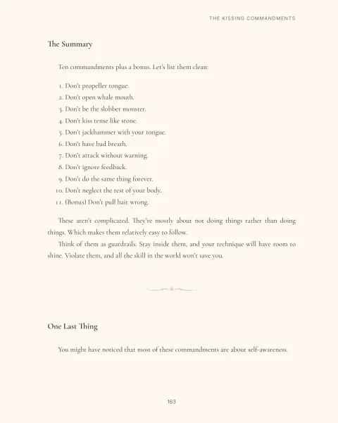 The Kissing Commandments summary page