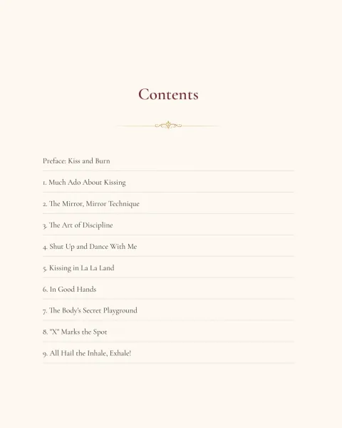 Contents page showing chapters 1 through 9