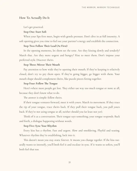 A real step-by-step page from The Mirror Technique